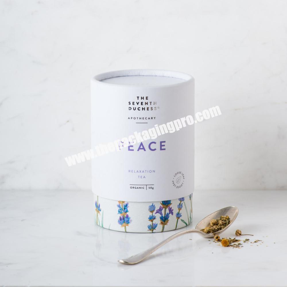 Food Grade Paper Tube Packaging Cylinder Gift Box Custom Tea coffee Protein Powder Packaging