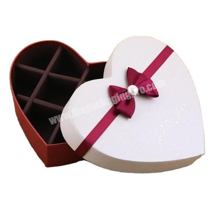 Custom design logo heart shaped chocolate packaging boxes different colors empty gift chocolate box packaging