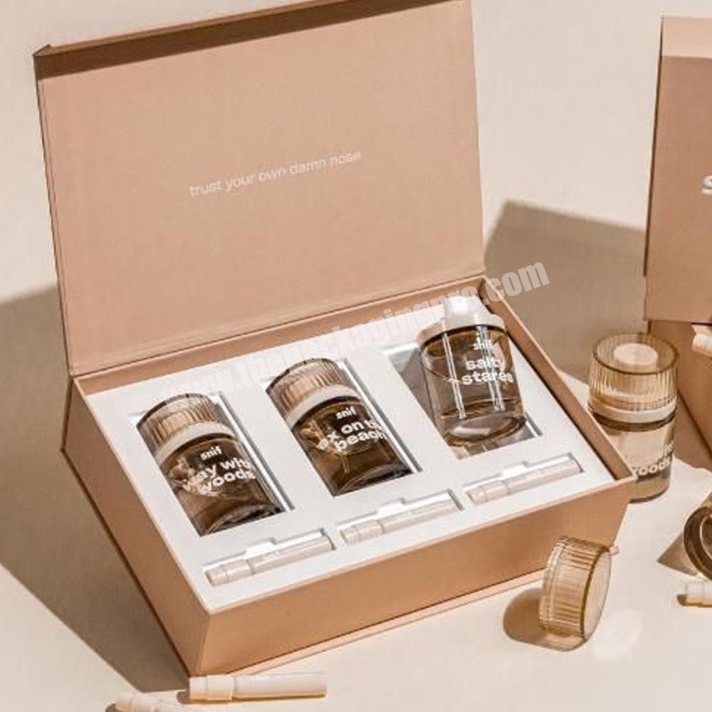 Custom design logo magnetic flip cosmetic perfume gift packaging box perfume bottle box packaging luxury empty perfume boxes