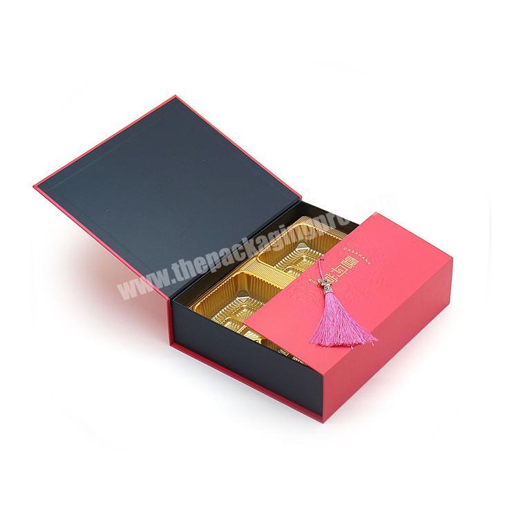 Custom design printed paper cardboard packaging moon cake gift boxes double open door luxury mooncake box