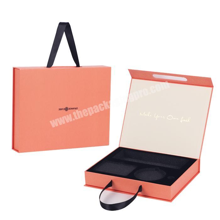 Custom design valentine's day necklace jewelry storage box double layer jewelry box with silk insert magnet flap jewelry box