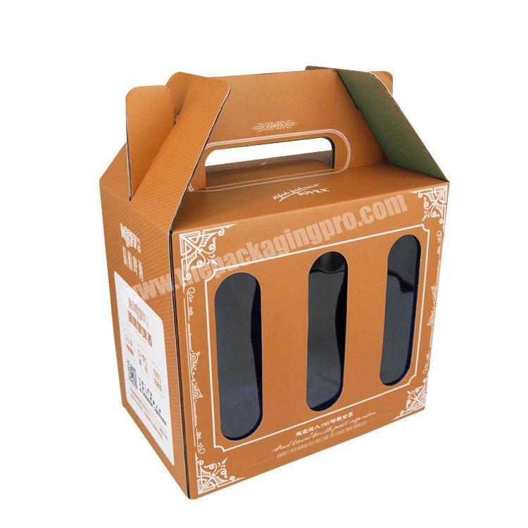 Custom double wall best welcome fashion beer corrugated box with handle