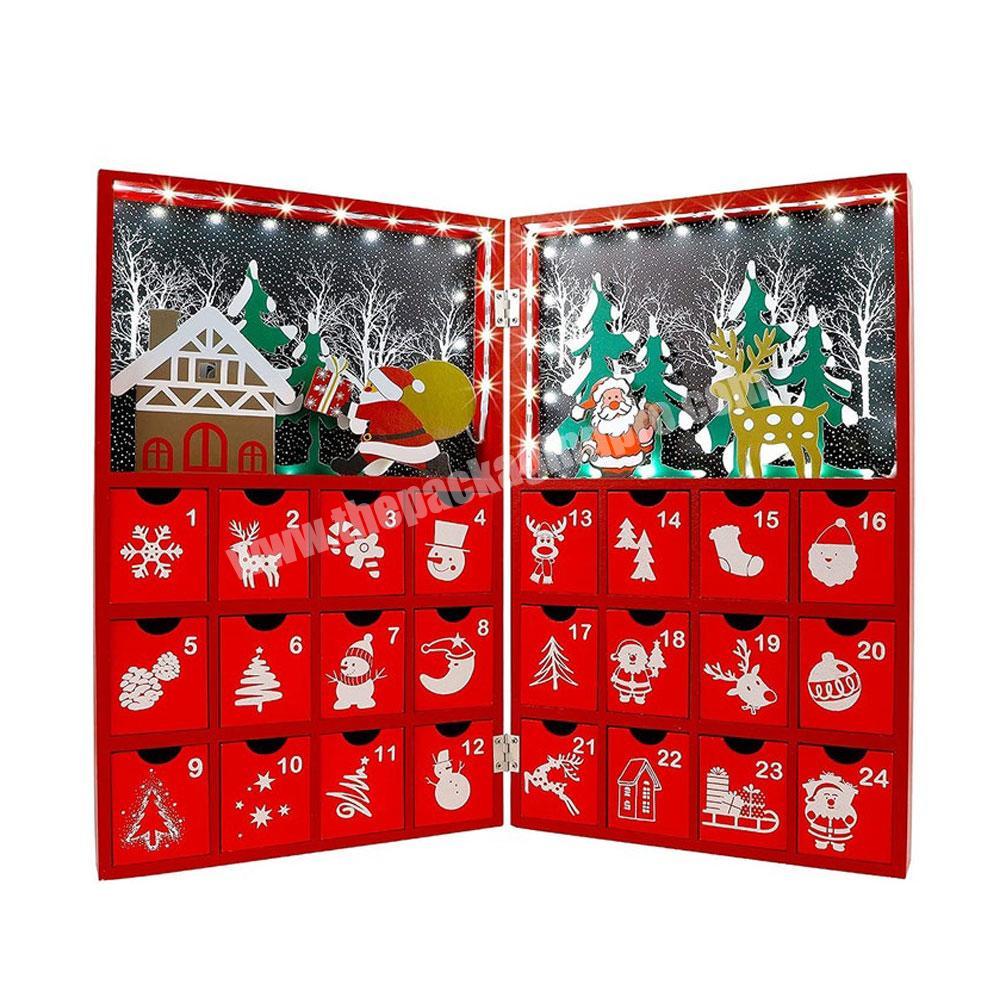 Custom drawer advent calendar packaging box christmas gift box surprise advent calendar paper advent calendar packaging gift box