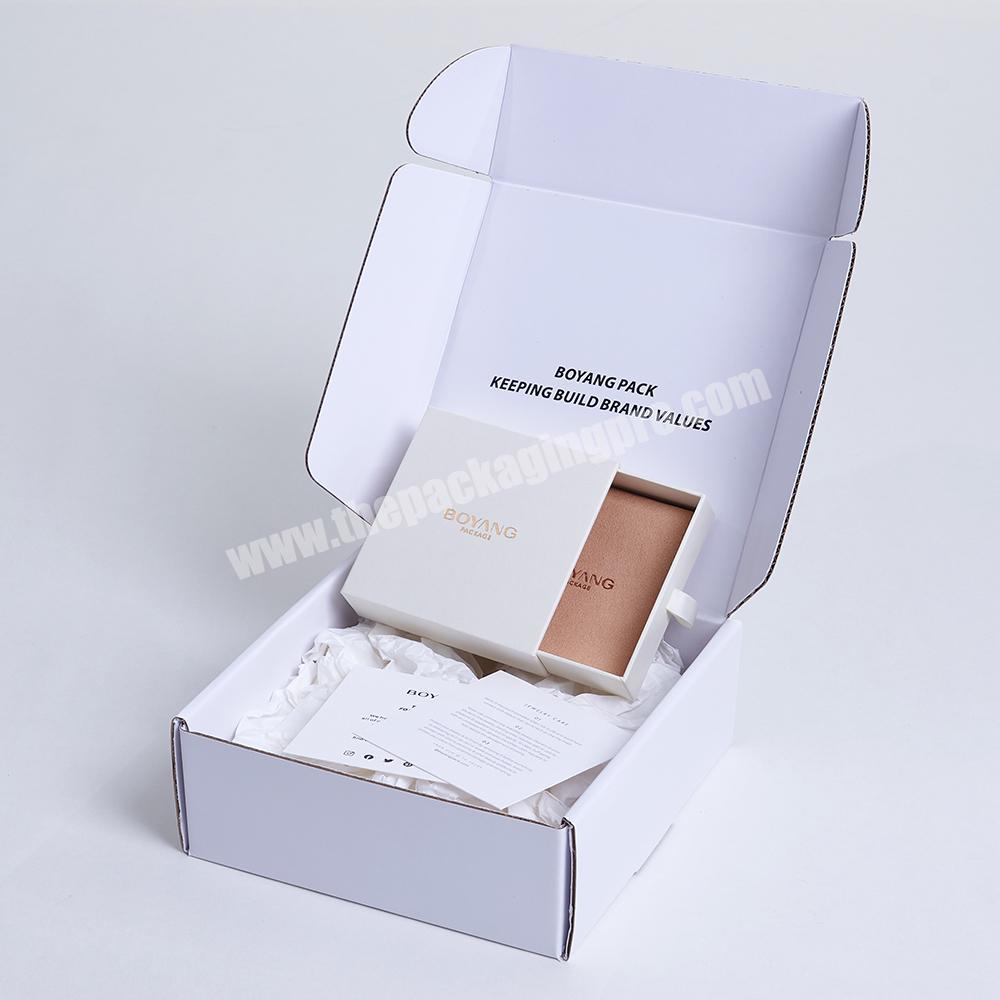 Custom eco friendly packaging white drawer jewelry box