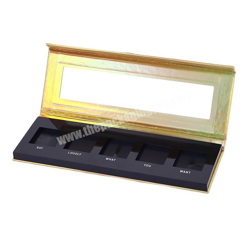 Custom empty magnetic paper eye shadow cosmetic makeup palette gift box with mirror