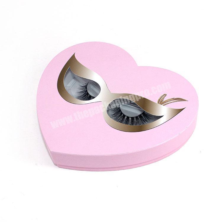 Custom eyelash packaging heart shape  eyelash box ever pink in the stock