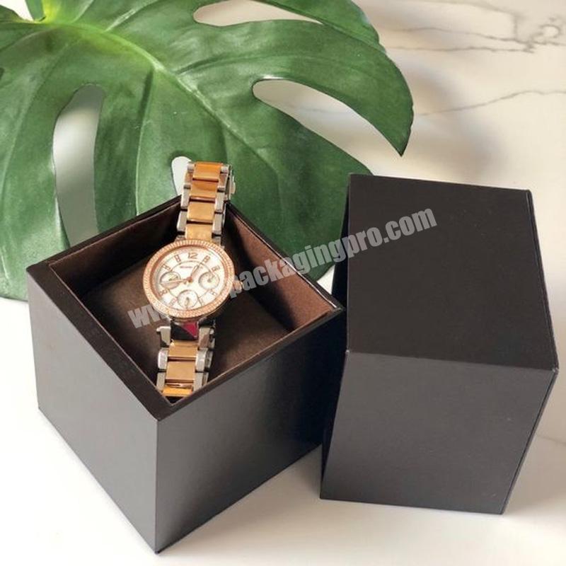 Custom fashion brand carton cases size personalized watch box for men packaging luxury watch box with pillow watch box logo