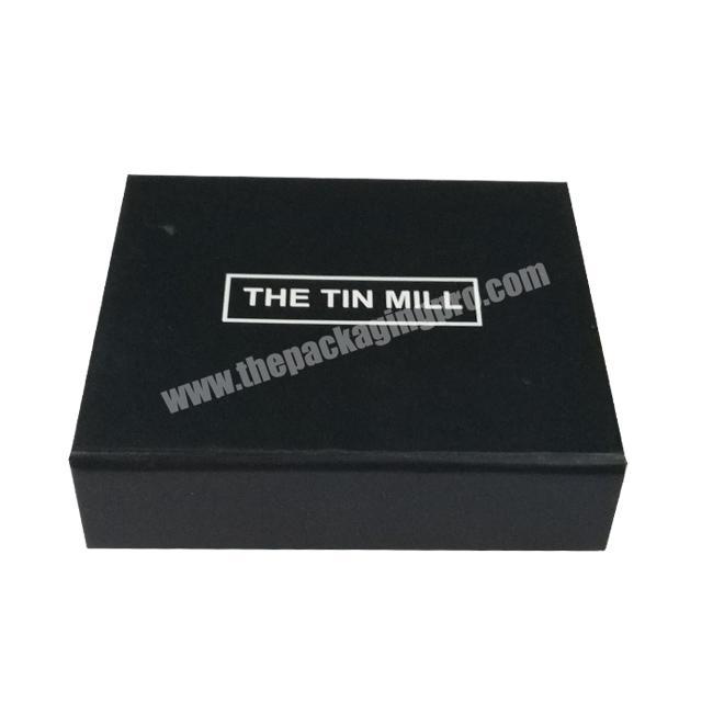 Custom fashion rectangular luxury black large magnetic folding packaging box