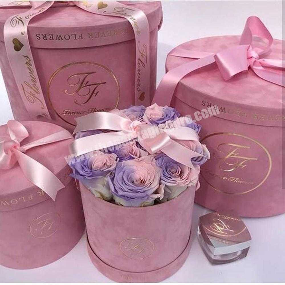 Custom flower box packaging paper gift cajas para flores rose box luxury i love you gift caja de flores velvet floral boxes
