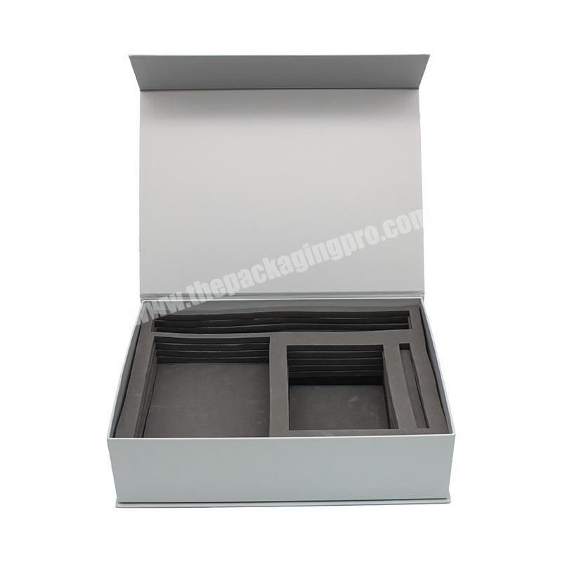 Custom gift luxury folding cardboard box design logo black clothing packaging boxes