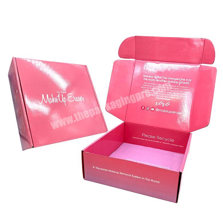 Custom glossy pink fashion magazine student books printed mailer corrugated subscription boxes with logo