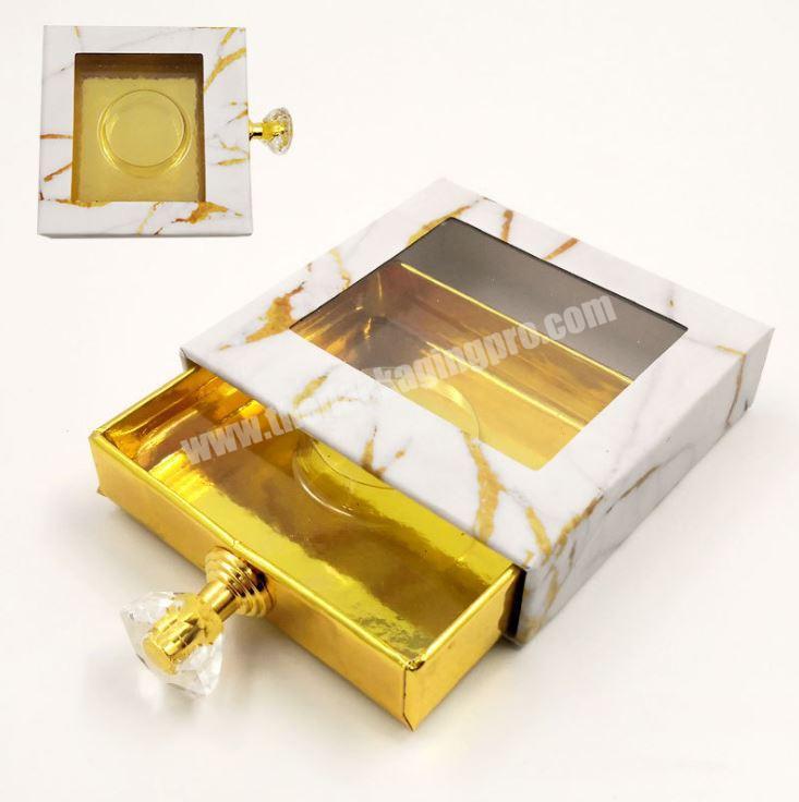 Custom  gold color eyelash box packaging or luxury eyelash packaging box
