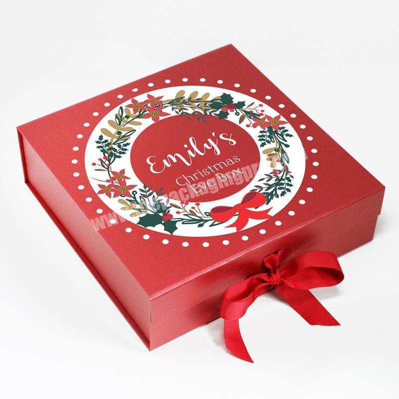 Custom high end unique christmas decoration gift boxes paper packaging christmas decoration magnet gift christmas box