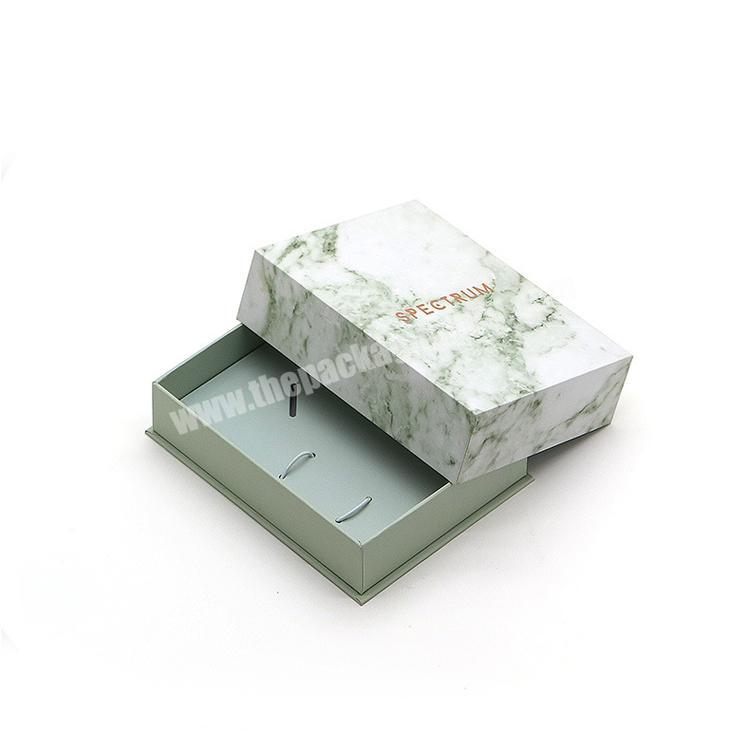 Custom lid and base paper cardboard packaging cheap personalized marble gift box for jewelry cosmetic perfume