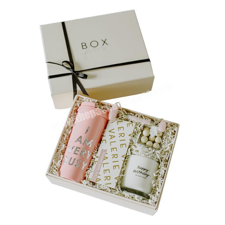 Custom logo Luxury Empty Cosmetic Gift Set paper Packaging Box simple packaging box