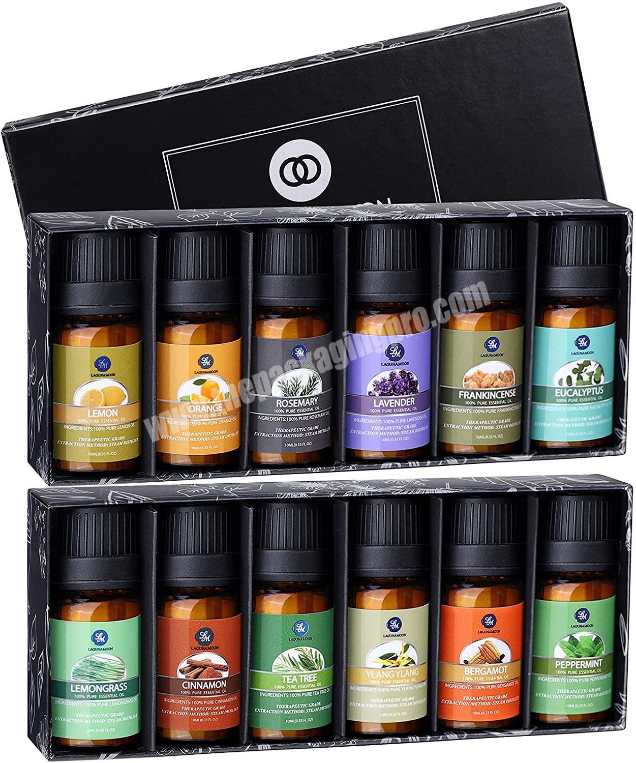 Custom logo cardboard essential oil gift set storage packaging box luxury bottle box for essential oil
