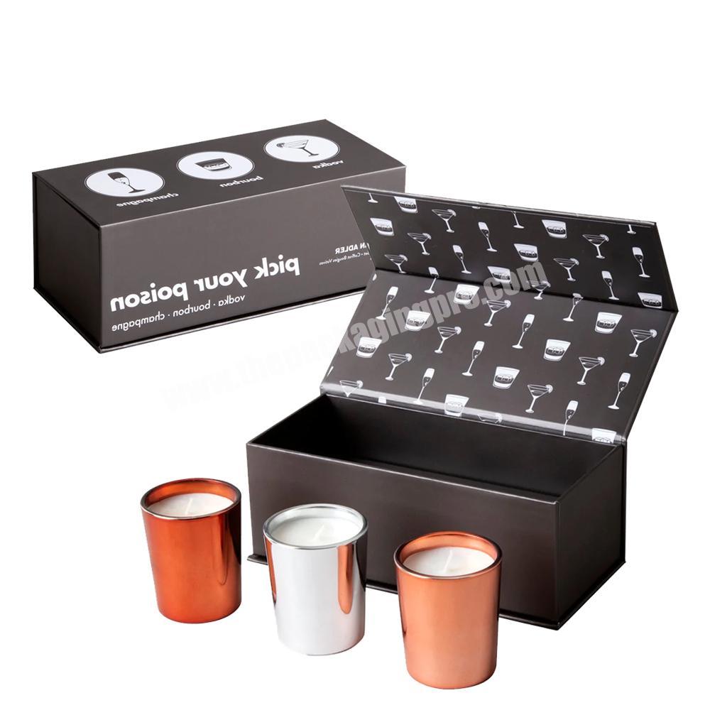 Custom logo design cardboard magnetic candle packaging boxes candle packaging magnetic gift box packaging luxury candle gift box