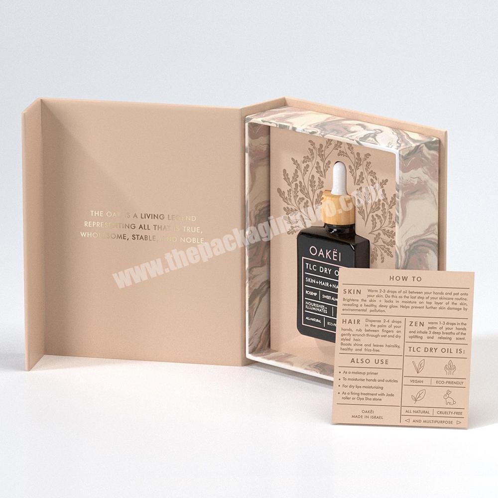 Custom logo design magnetic flip cardboard gift boxes packaging perfume essential oil baby gift paper box cosmetic packaging box