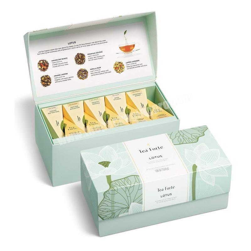 Custom logo design small tea set gift packaging green tea tube paper gift box lid private label luxury packaging boxes