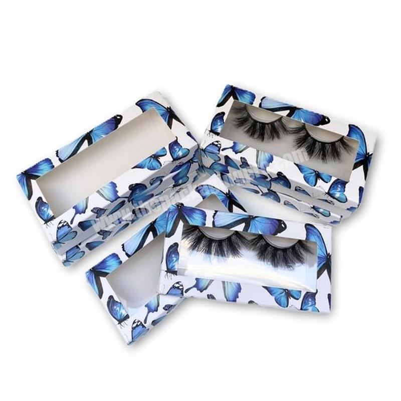 Custom logo holographic empty butterfly eyelash packing box private label eyelashes glitter packaging custom eyelash box