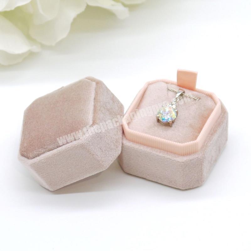 Custom logo led ring jewelry box earrings and pendant vintage jewelry pendant necklace set box jewelry custom velvet pendant box