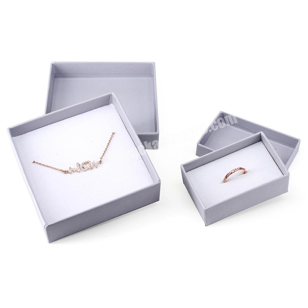 Custom logo lid and base Wholesale gift necklace jewellery packaging boxes Ultimate Gray cardboard paper jewelry box