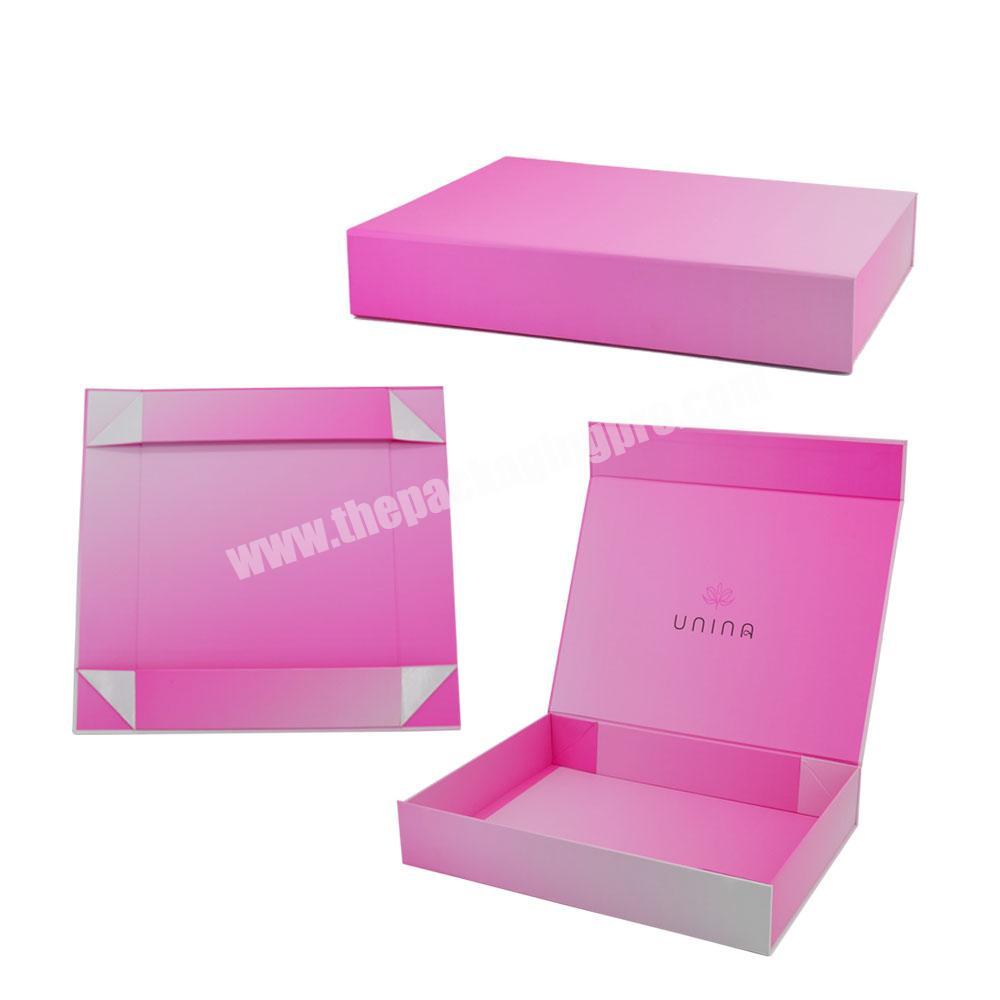 Custom logo luxury kraft paper magnetic cosmetic rigid cardboard box packaging black magnetic closure gift box with ribbon