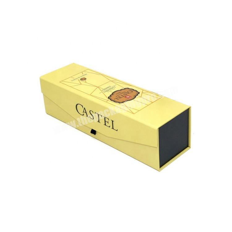 Custom logo luxury red wine foldable packaging champagne magnetic seal gift box