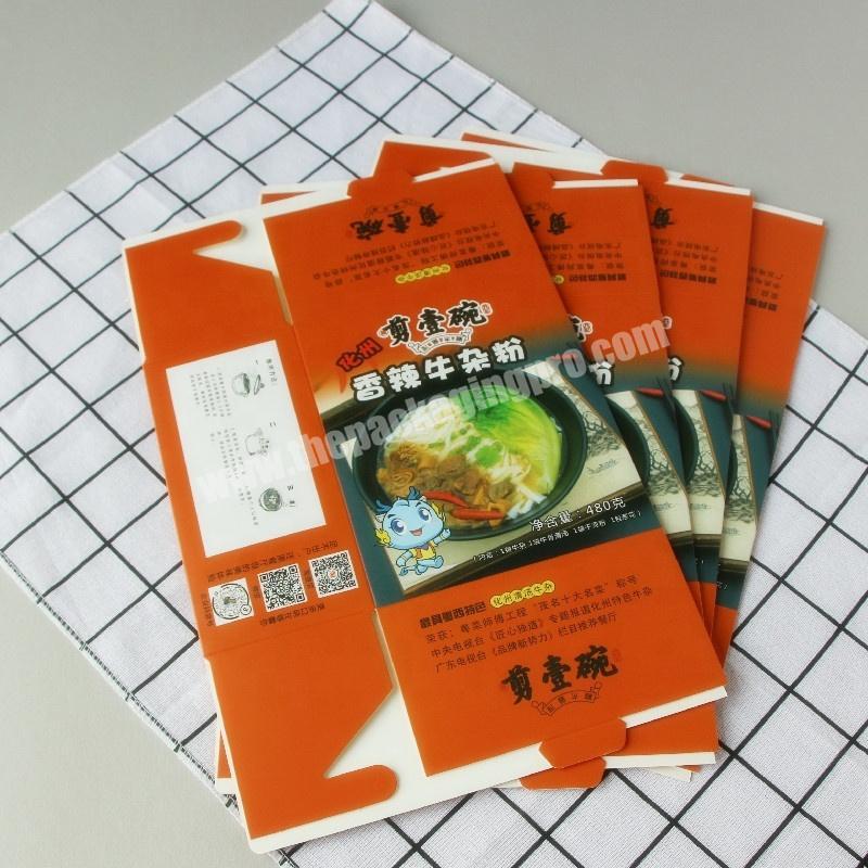 Custom logo printed cardboard square instant noodles food package paper box Coated Hard art paper
