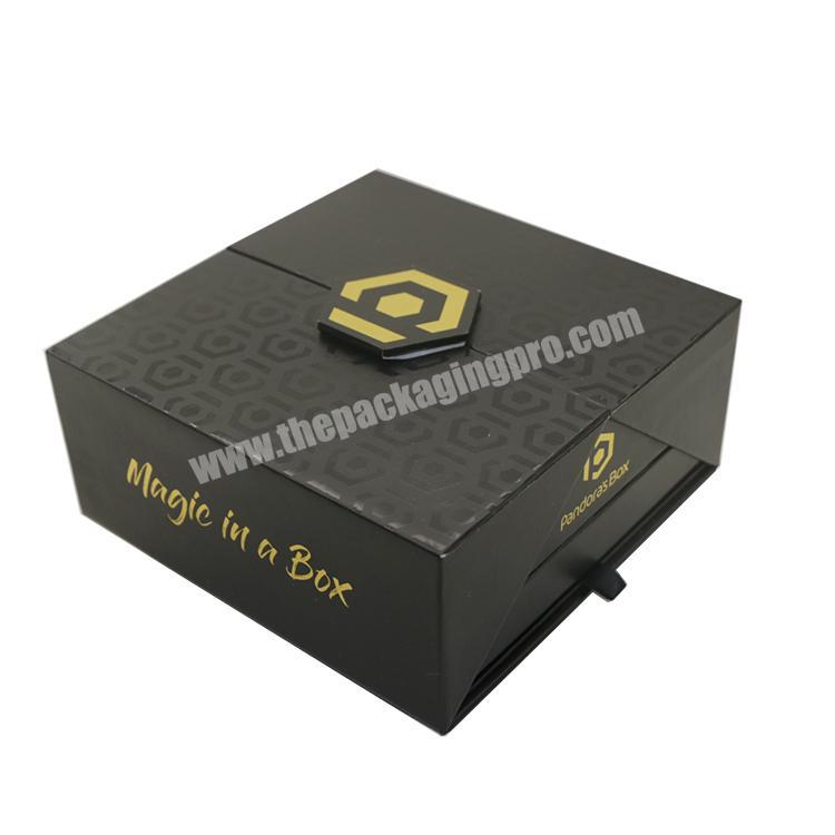 Custom logo printed hardbound large double open door magnetic cosmetic necklace jewelry gift packaging box