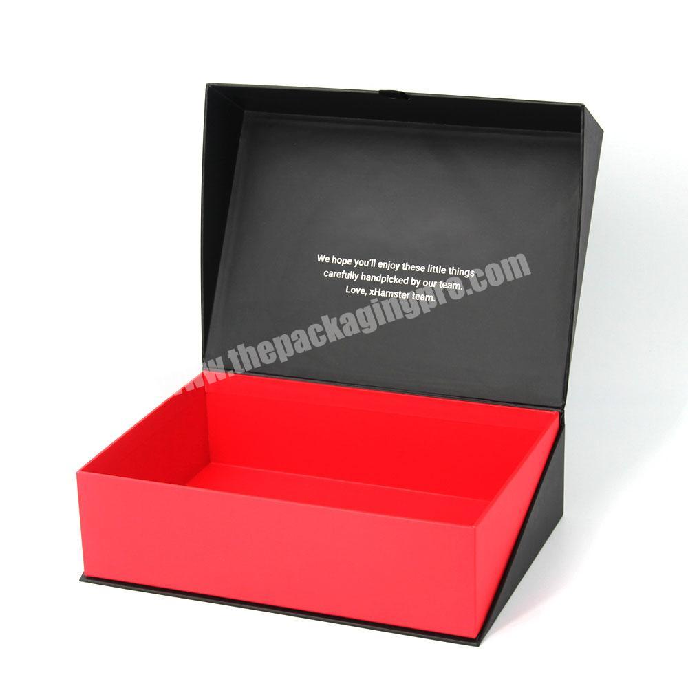 Custom logo printed matte black gift packaging box men premium hard cardboard gift box luxury clothing flip top gift box