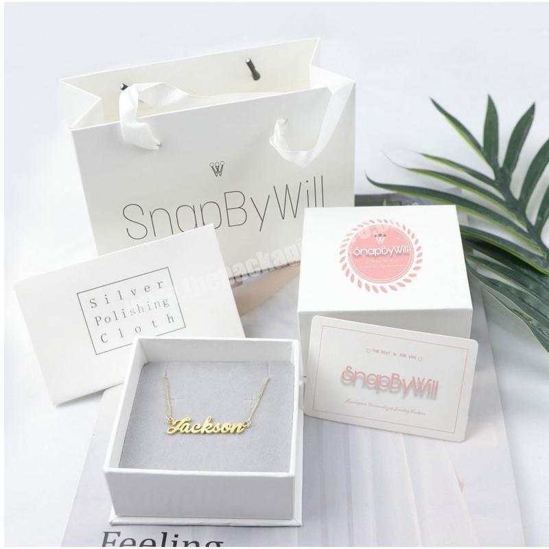 Custom logo printed pu leather travel ring jewelry display necklace pendant box jewellery storage jewelry gift box packaging
