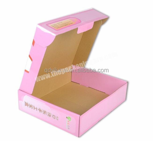 Custom logo printing pink corrugated shipping box