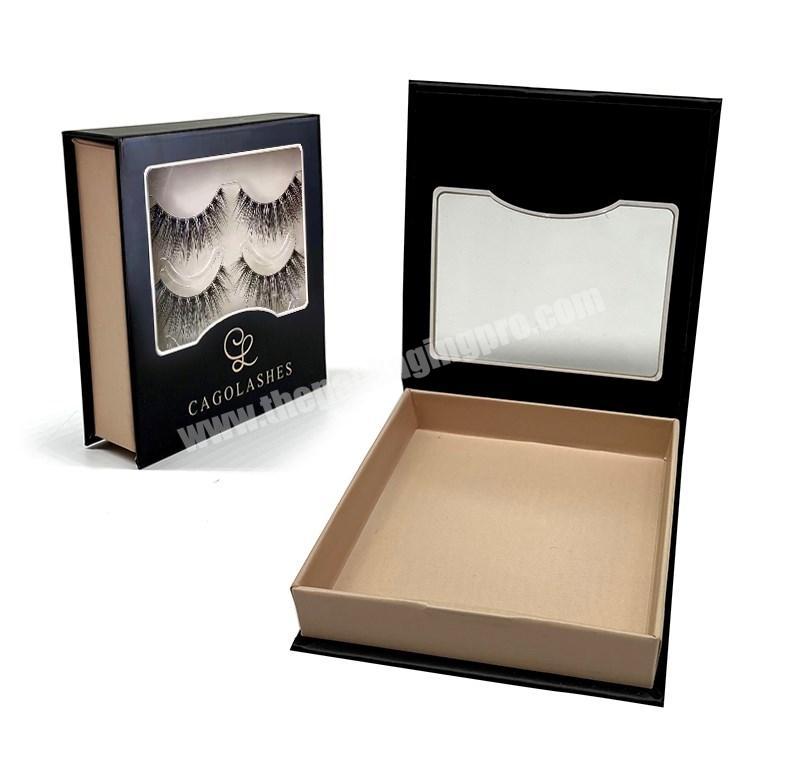 Custom logo rigid Packaging Magnetic Closure Gift Box With clear Window