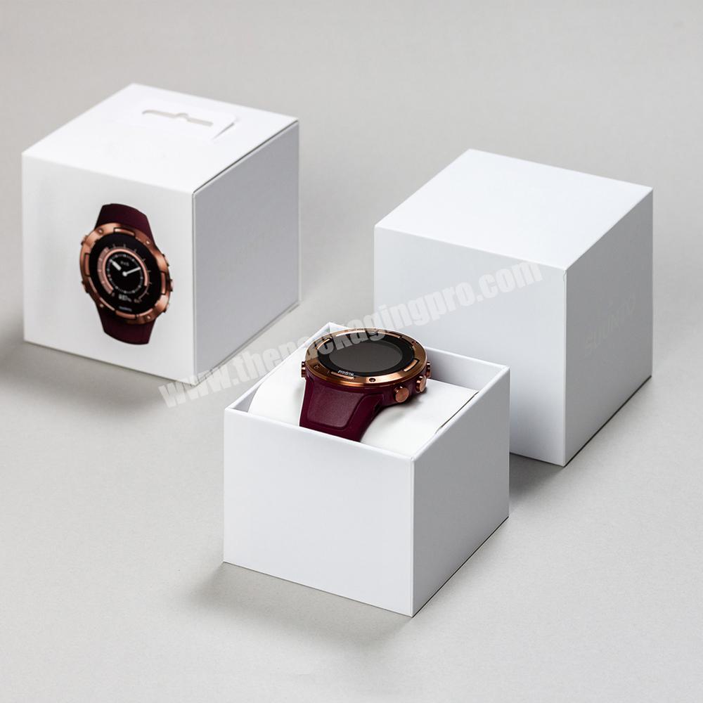Custom logo white electronic product gift smart watch gift case box packaging watch organizer display set box luxury watch box