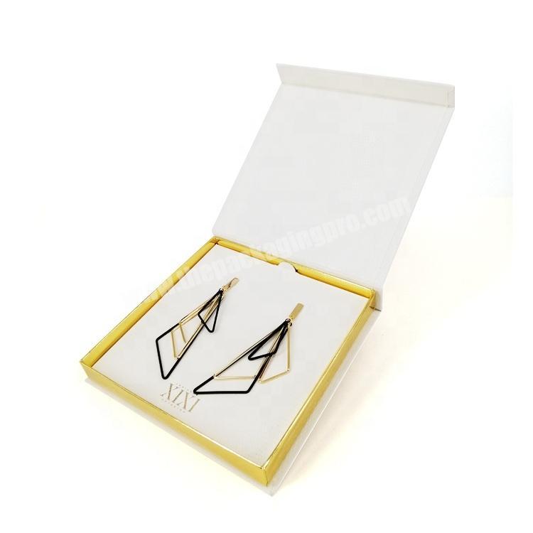 Custom luxury Eco-friendly gift jewelry box earrings packaging magnetic boxes with card insert