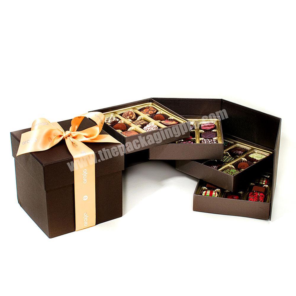 Custom luxury chocolate packaging box paper food chocolate box dividers empty chocolate bridesmaid gift packaging box