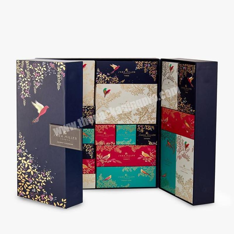 Custom luxury empty drawers cosmetic toy gift box packaging wholesale advent calendar boxes christmas advent calendar box
