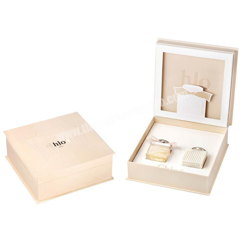 Custom luxury perfume boxes packaging design ice cream perfume cosmetic gift set box magnetic flip cosmetic essential oil box