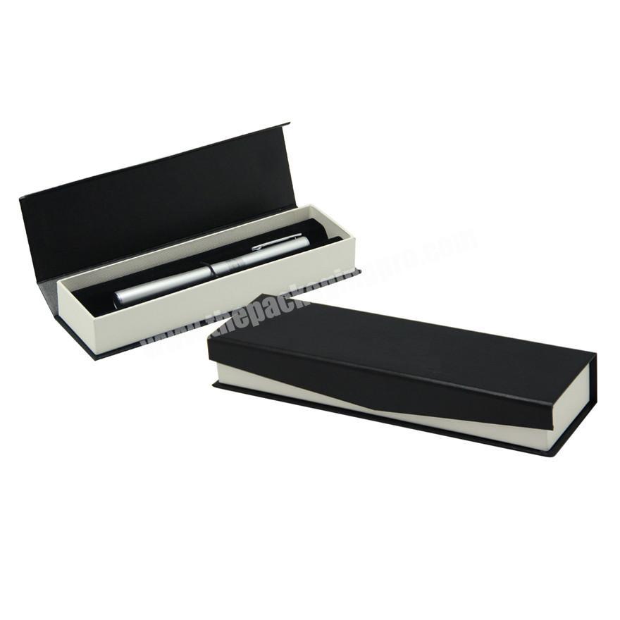 Custom magnetic rigid black paper luxury pen box packaging boxes
