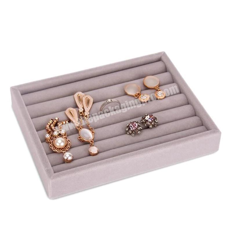 Custom necklace earrings bracelet velvet jewellery storage organizing tray nordic jewellery display trays small jewellery trays