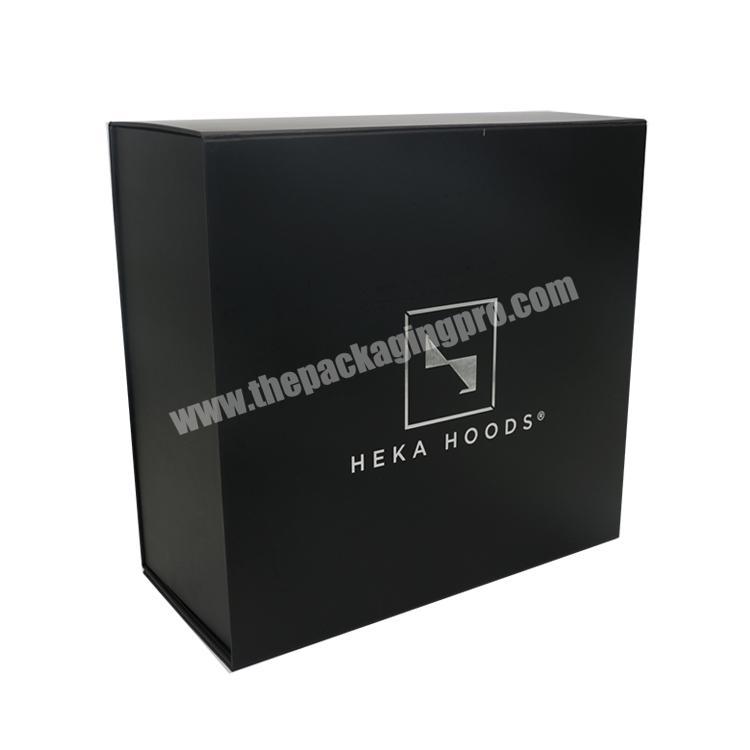 Custom new luxury Black Square Rigid Magnetic cardboard baseball cap hats paper gift packaging shipping box