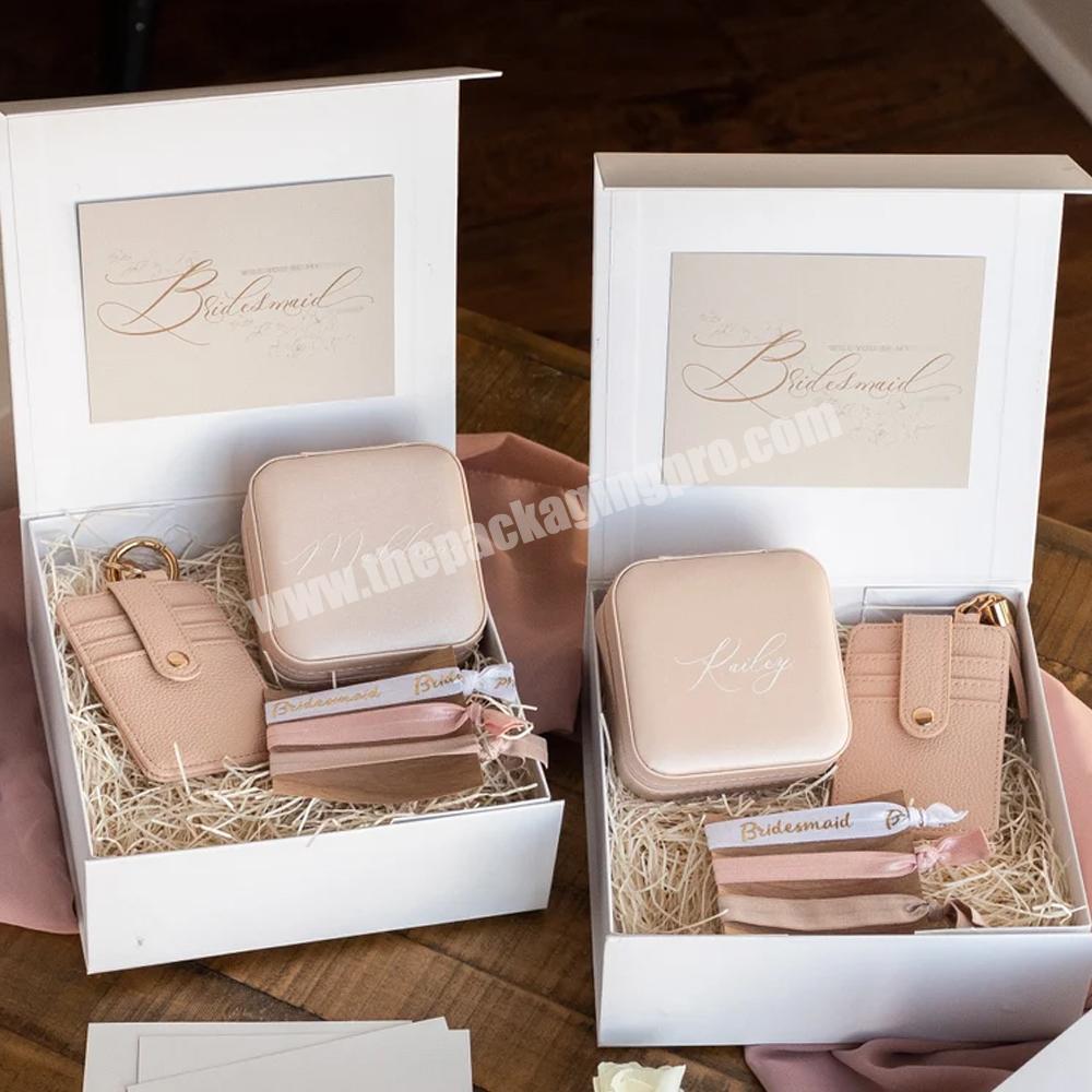 Custom perfume packaging boxes custom logo wedding bridesmaid proposal gift box packaging magnetic folding paper packaging boxes