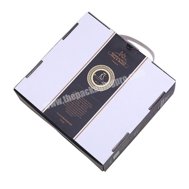 Custom printed gold logo durable mail box corrugated packaging box with handle