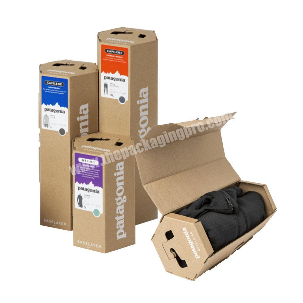 Custom printed kraft gift box clothing socks personalized hexagon gift box easy to store mini small cardboard gift boxes