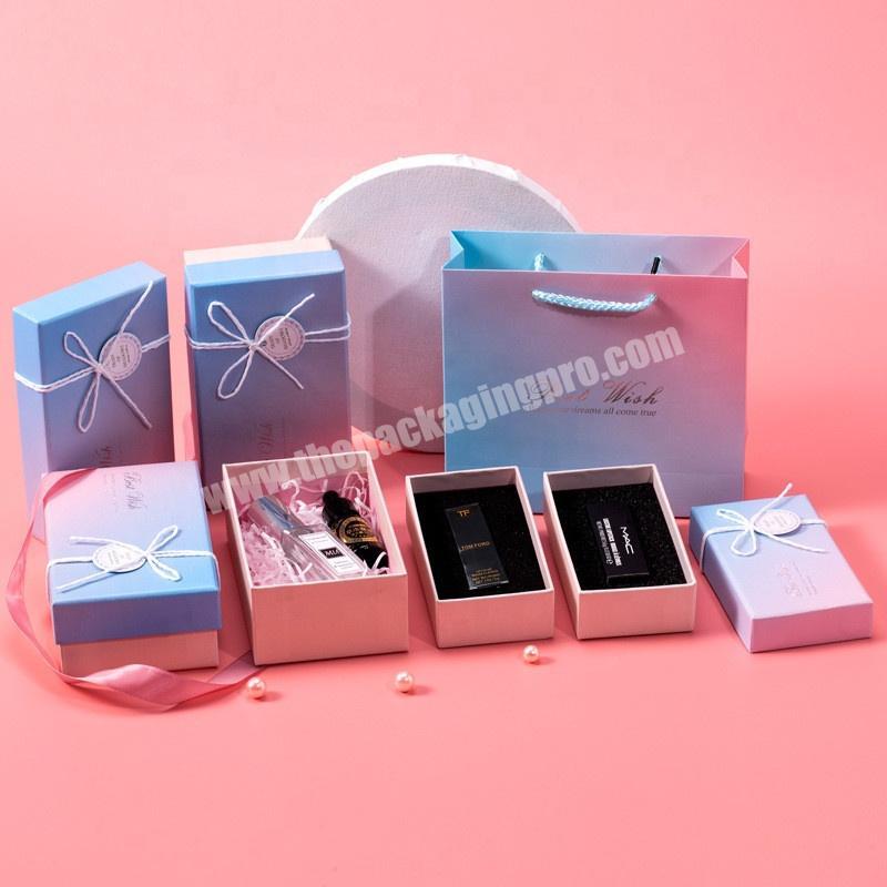 Custom printed small pink perfume bottles package paper box packaging with lid box