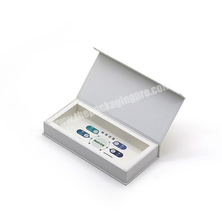 Custom printing and packaging smart electronics white luxury rigid flip top packaging boxes with magnetic catch
