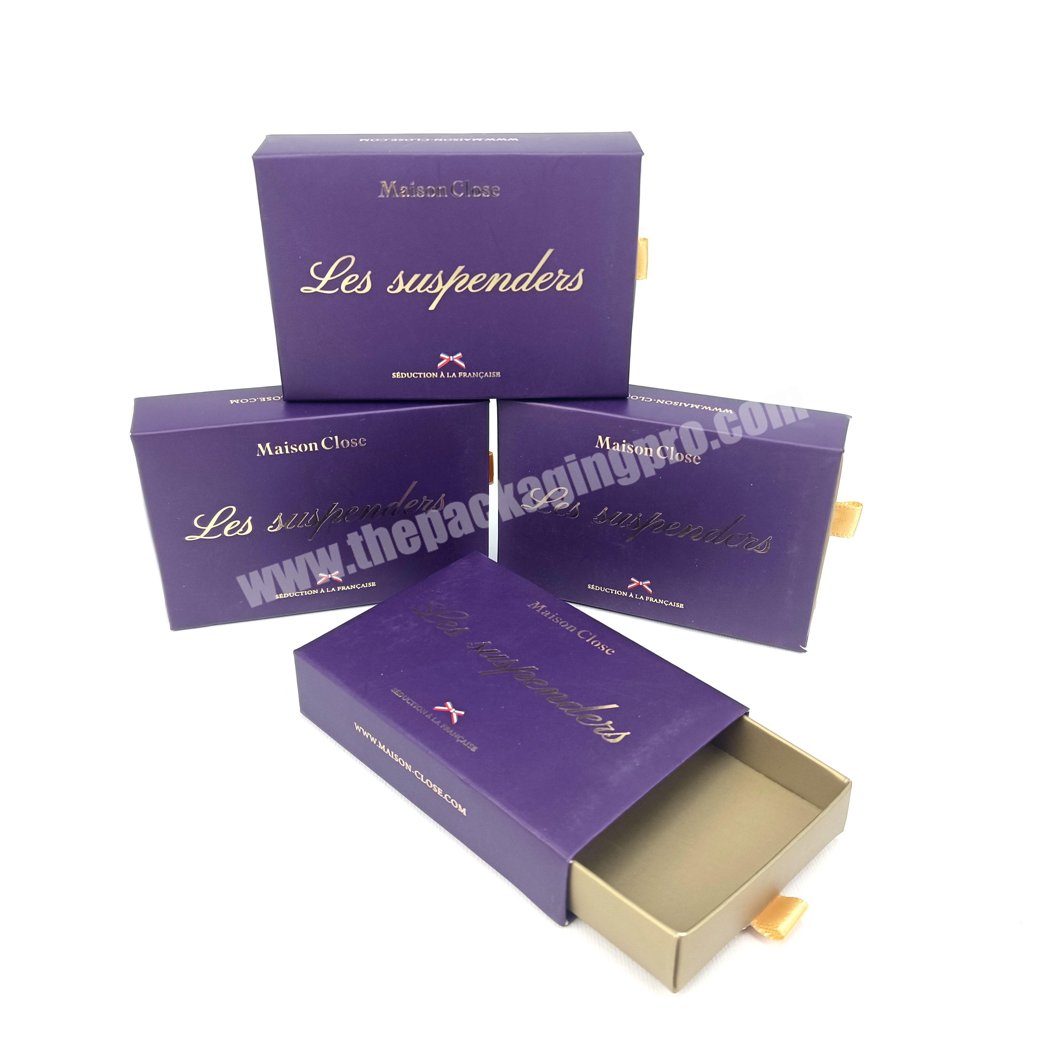 Custom printing hard rigid cardboard jewelry sliding box gift drawer box packaging