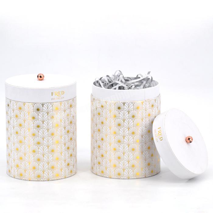 Custom round tube jewelry earring box packaging paper gift cardboard boxes luxury cylinder packing round rigid storage boxes