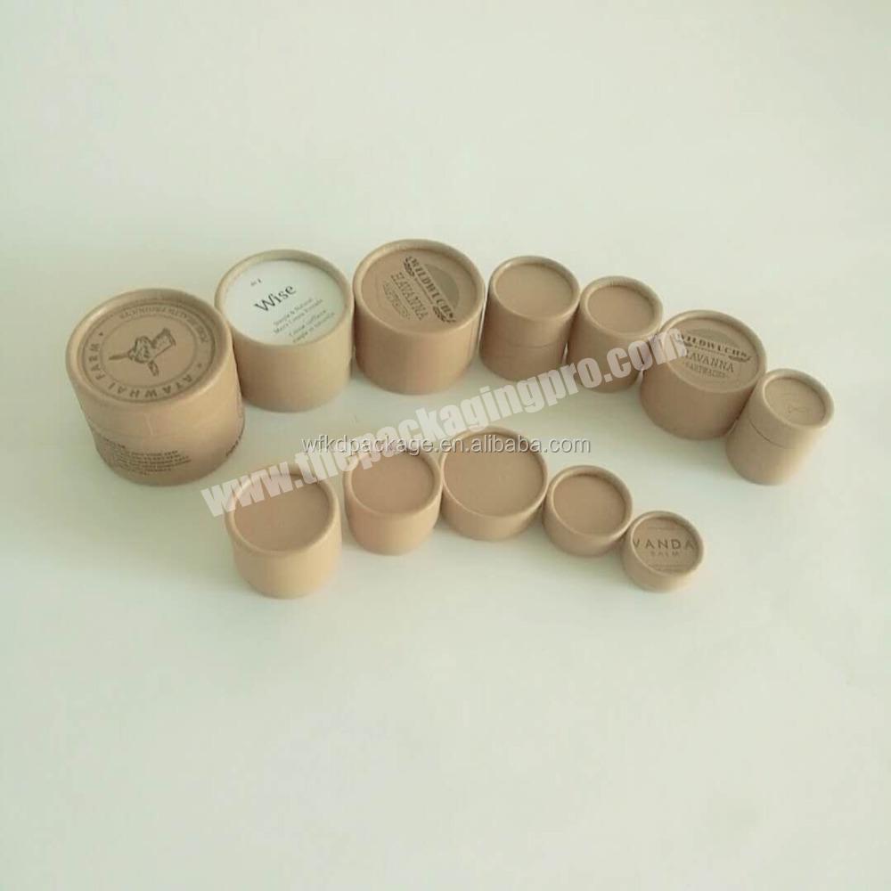 Custom size eco friendly cardboard kraft paper cosmetic container jars